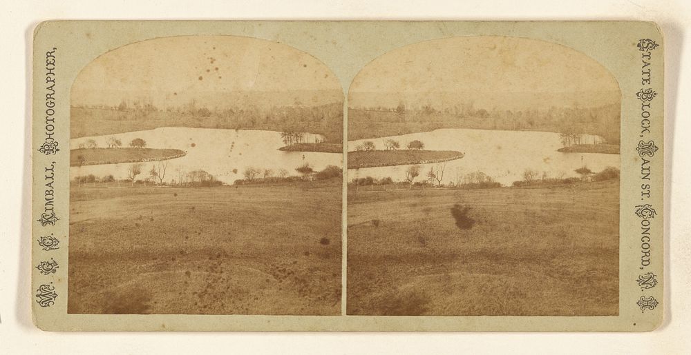 Island and Pond. [Shaker Village, Canterbury, New Hampshire] by Willis G C Kimball