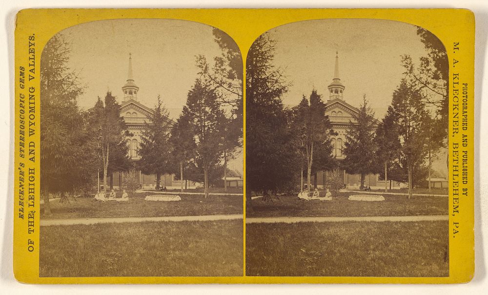 Moravian Church - from the Square. [Bethlehem, Pa.] by M A Kleckner