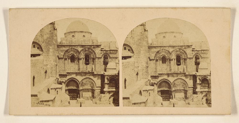 Facade of the Church of the Holy Sepulchre, Jerusalem. by Francis Frith