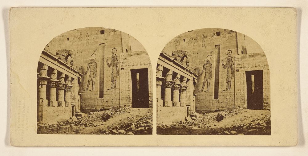 View in the Principal Court of the Large Temple at Philae. by Francis Frith