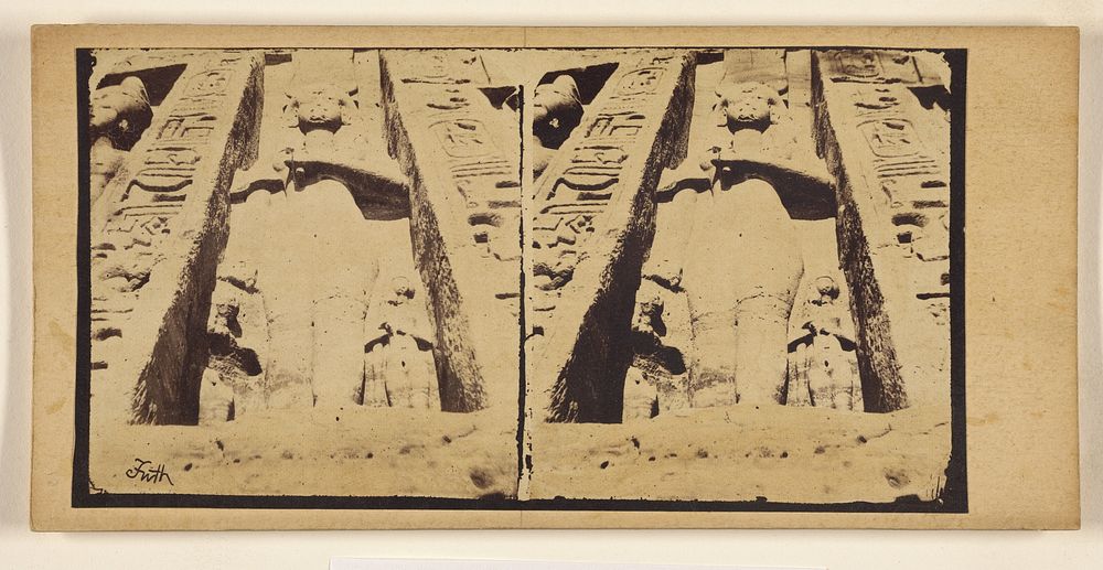 The small rock temple at Abou Simbel. by Francis Frith