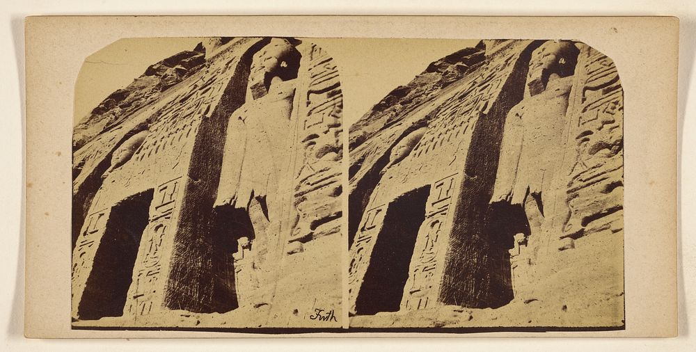 The small rock Temple at Abou Simbel by Francis Frith