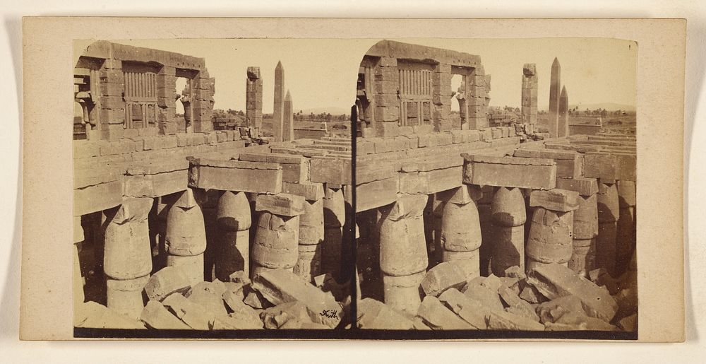The temple of Rarnes, Thebes by Francis Frith