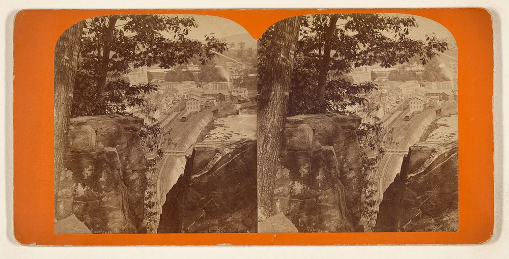 Looking through cleft in Prospect Rock. [Mauch Chunk, Pa.] by George F Gates