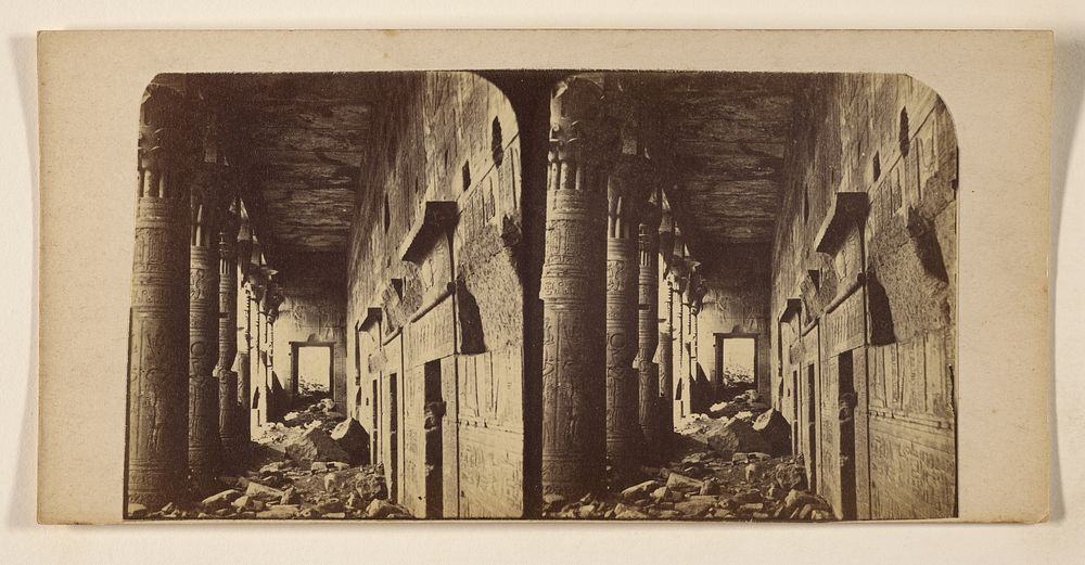Temples on the Island of Philis. Colonnade of the great Yard by Francis Frith