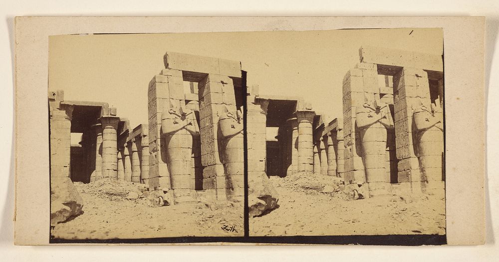 Pherida Columns of the Memonium. Thebes. by Francis Frith