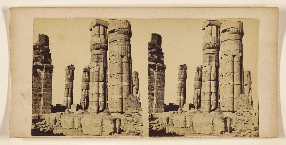 The Columns of Armmothoph III at Saleb. Ethiopia. by Francis Frith