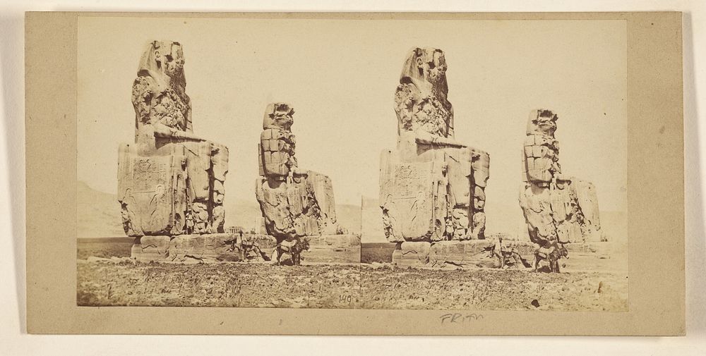 Egypte. Les Colosses de Memnon a Thebes by Francis Frith