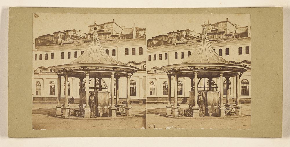 La fontaine des Ablutions a la mosquee de Top-Kana, a Constantinople. by Francis Frith