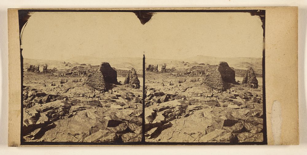 Unidentified ruins with rock quarry by Francis Frith