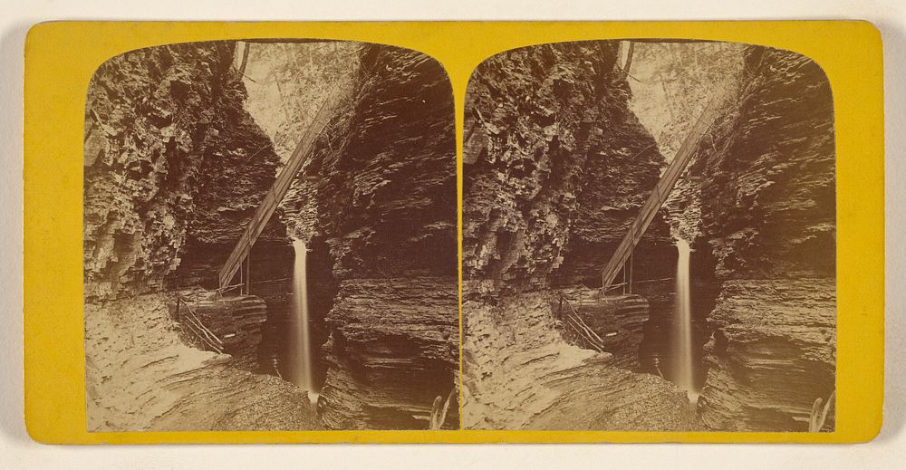 Cavern Cascade and Long Staircase. [Watkins Glen, N.Y.] by George F Gates