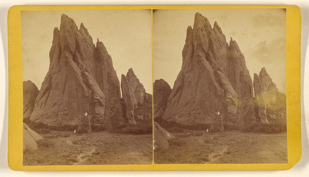 Garden of the Gods. End View of Gate Rock, 267 feet high. Three Miles from Manitou House, Manitou, Col. by Bryon H Gurnsey