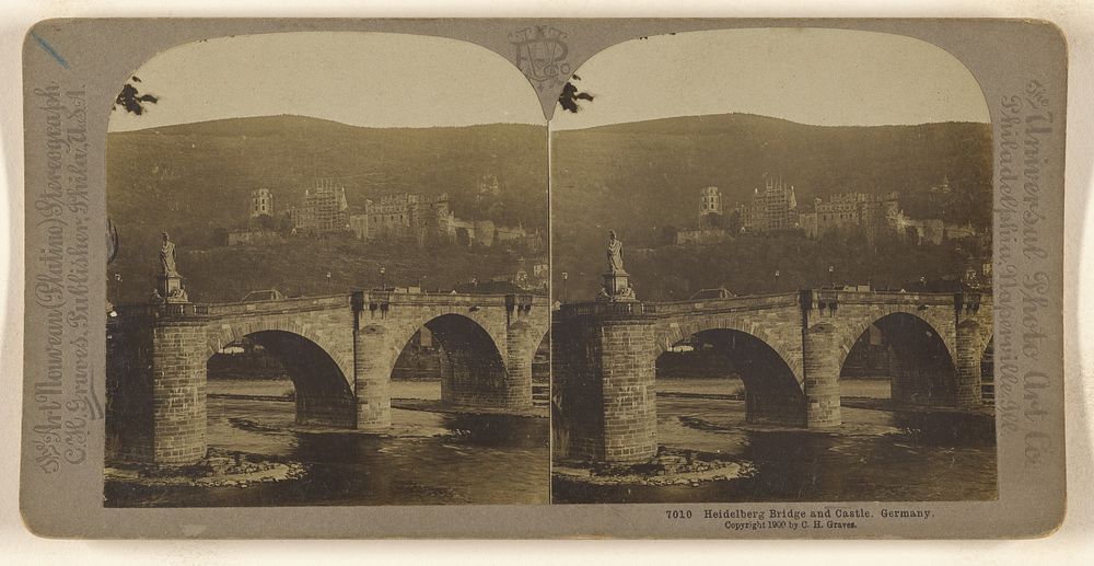 Heidelberg Bridge and Castle. Germany. by Carleton H Graves
