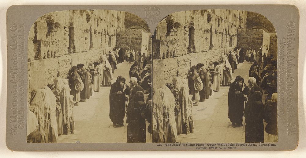 The Jews' Wailing Place. Outer Wall of the Temple Area. Jerusalem. by Carleton H Graves