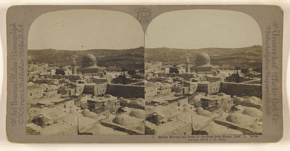 Mount Moriah and Dome of the Rock from Mount Zion. Jerusalem. by Carleton H Graves