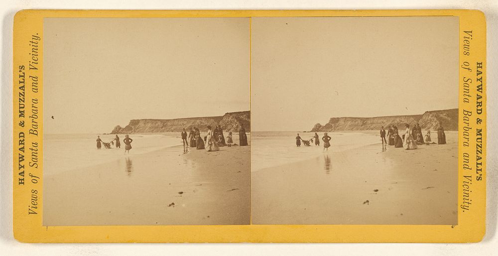 Beach Scene, Santa Barbara, California by E J Hayward and H W Muzzall