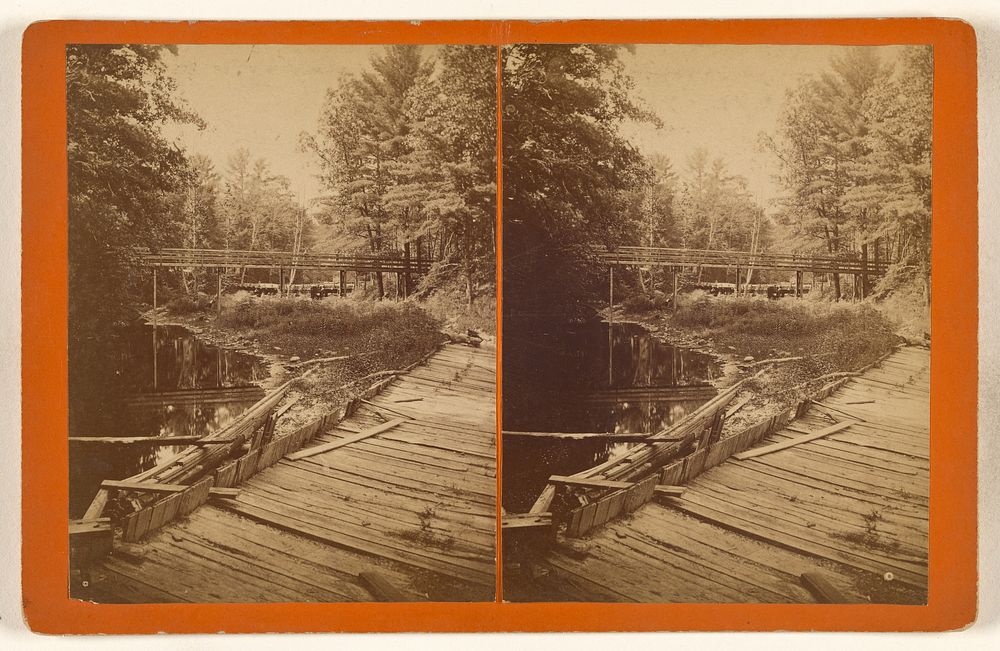 View up the Sawkill from below the new Foot Bridge in the Glen, Penna. by Loudolph Hensel