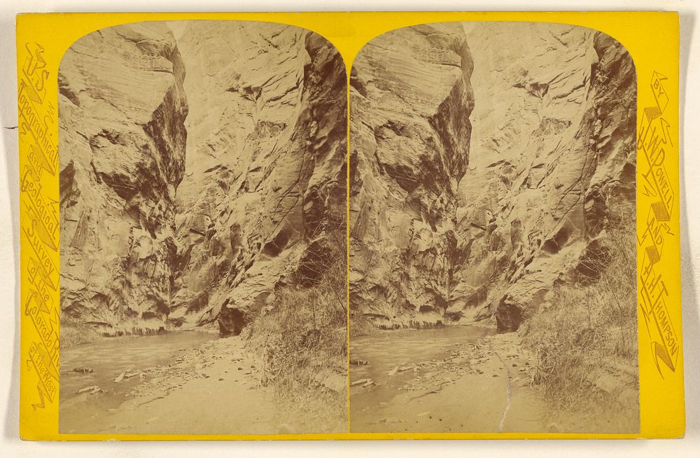 Mouth of the Narrows. (Looking Up.) [Pa-Roo-Nu-Weap. Rio Virgen.] by John K Hillers