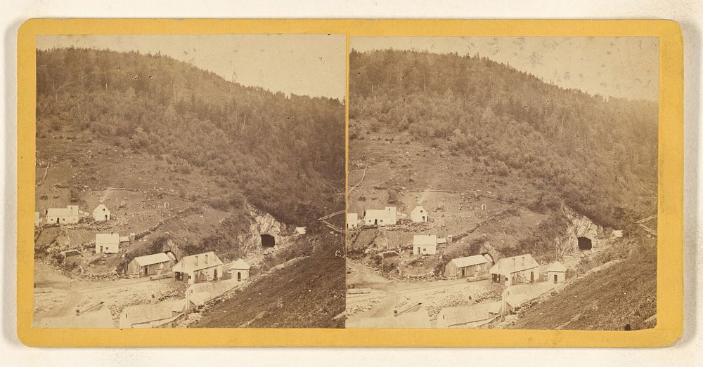 Hoosac Tunnel. This is a bird's-eye view of the Tunnel and other buildings from Blood's Hill. by W P Hurd and H D Ward