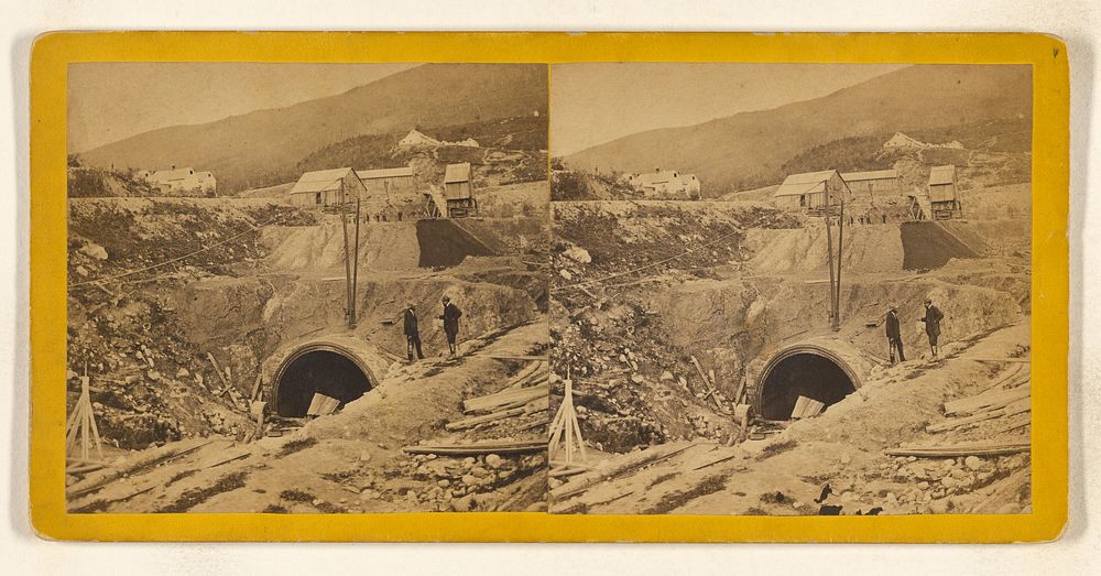 Hoosac Tunnel. West End as it appears from the original surface stand point, looking North-East. West Shaft Shanties in…