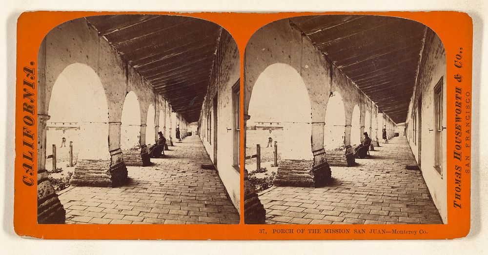 Porch of the Mission San Juan - Monterey Co. by Thomas Houseworth and Company