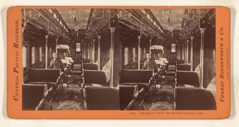 Interior View of Silver Palace Car. by Thomas Houseworth and Company