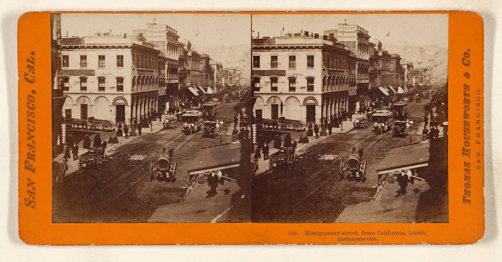 Montgomery street, from California, North, instantaneous. by Thomas Houseworth and Company