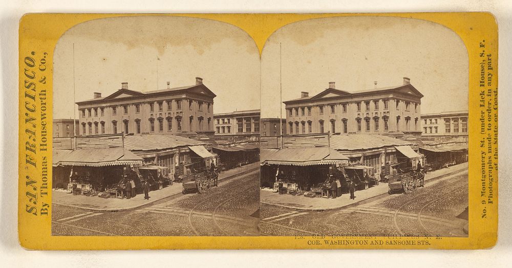Old Government Buildings N.E. Cor. Washington and Sansome Sts. by Thomas Houseworth and Company