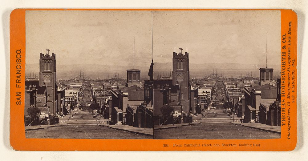 From California street, cor. Stockton, looking East. by Thomas Houseworth and Company