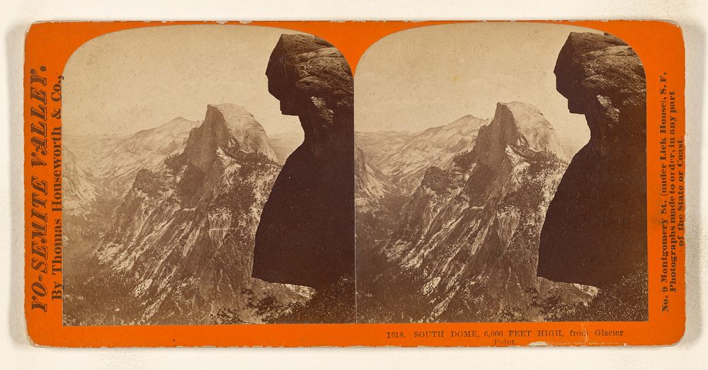 South Dome, 6,000 Feet High, from Glacier Point. by Thomas Houseworth and Company
