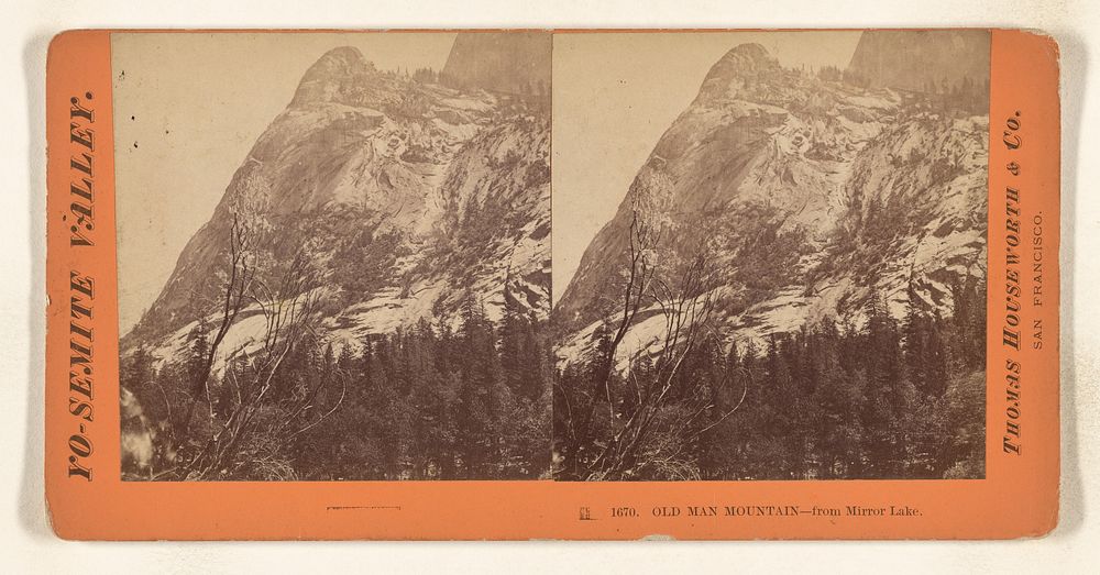Old Man Mountain - from Mirror Lake. by Thomas Houseworth and Company