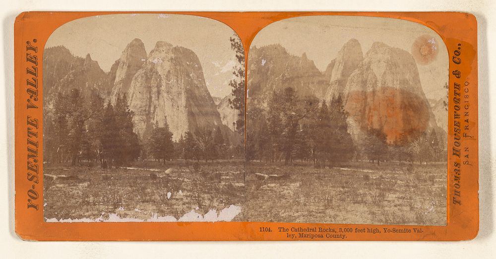 The Cathedral Rocks, 3,000 feet high, Yo-Semite Valley, Mariposa County. by Thomas Houseworth and Company