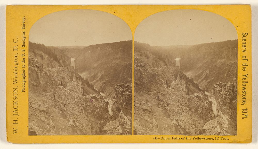 Upper Falls of the Yellowstone, 115 Feet. by William Henry Jackson