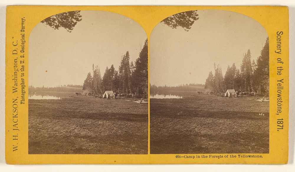 Camp in the Forest of the Yellowstone. by William Henry Jackson