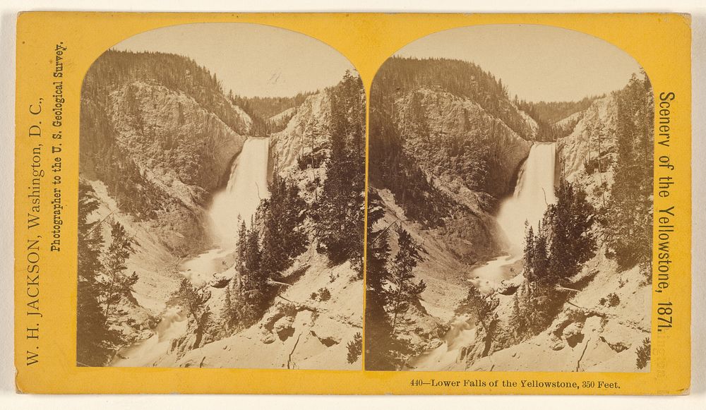 Lower Falls of the Yellowstone, 350 Feet. by William Henry Jackson