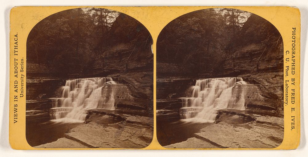 Upper Fall. [Enfield Gorge, N.Y.] by Frederic E Ives