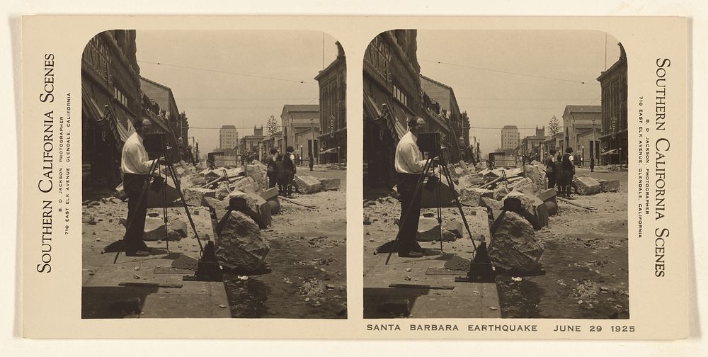 Santa Barbara Earthquake June 29 1925 by B D Jackson