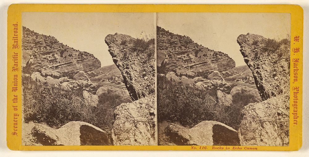 Rocks in Echo Canon. by William Henry Jackson