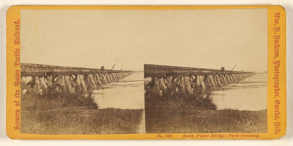 North Platte Bridge - First Crossing. by William Henry Jackson