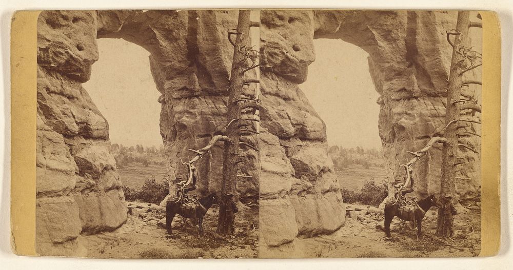 Natural Arch on The Divide Looking East. [Monument Region] by William Henry Jackson