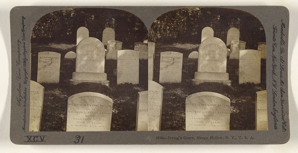 [Washington] Irving's Grave, Sleepy Hollow, N.Y., U.S.A. by Keystone View Co