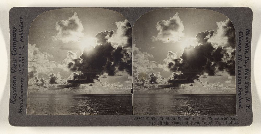 The Radiant Splendor of an Equatorial Sunrise off the Coast of Java, Dutch East Indies. by Keystone View Co