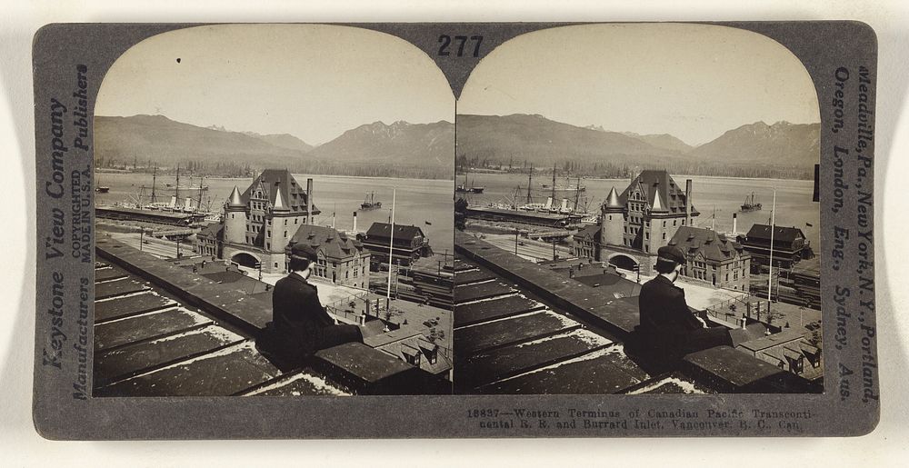 Western Terminus of Canadian Pacific Transcontinental R.R. and Burrard Inlet, Vancouver, B.C., Can. by Keystone View Co