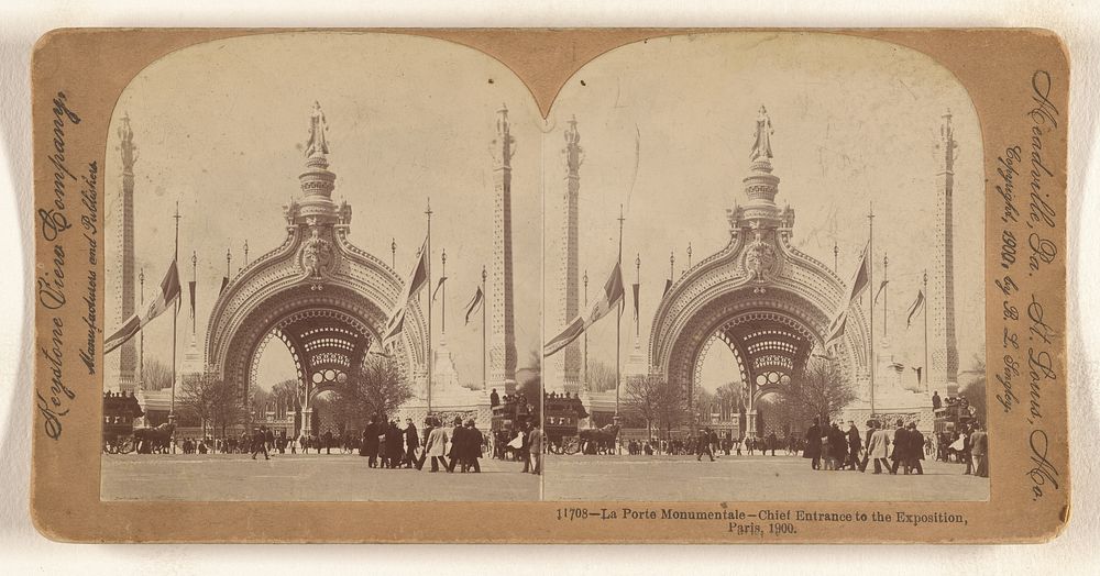 La Porte Monumentale - Chief Entrance to the Exposition, Paris, 1900. by B L Singley