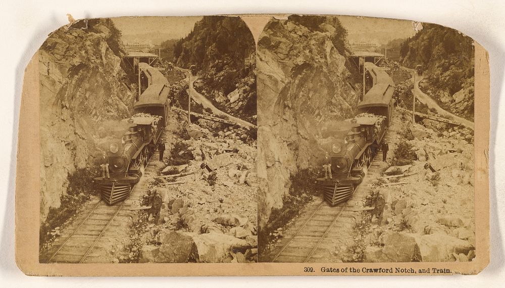 Gates of the Crawford Notch, and Train. by Benjamin West Kilburn