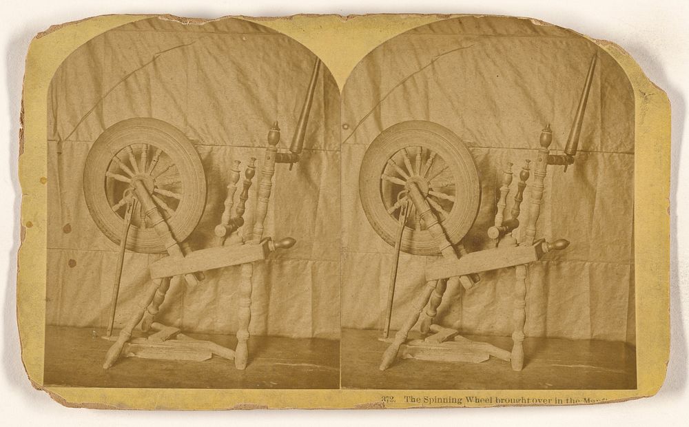 The Spinning Wheel brought over in the Mayflower. by Benjamin West Kilburn
