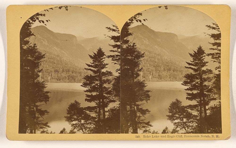 Echo Lake and Eagle Cliff, Franconia Notch, N.H. by Benjamin West Kilburn