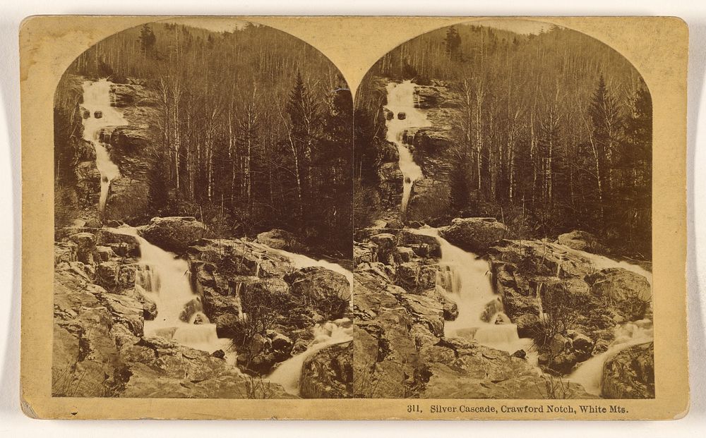 Silver Cascade, Crawford Notch, White Mts. by Benjamin West Kilburn
