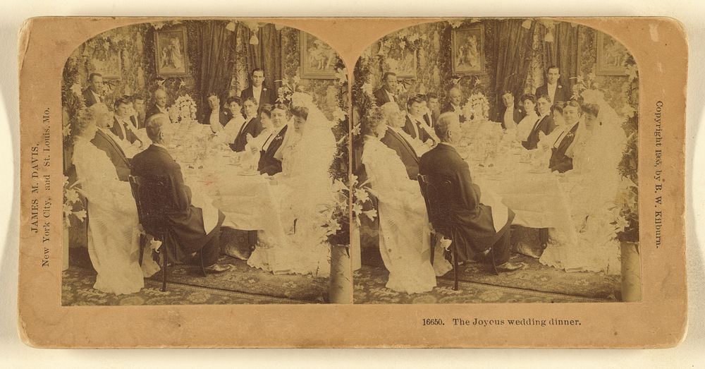 The Joyous wedding dinner. by Benjamin West Kilburn