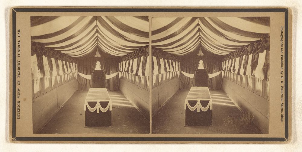 Interior View of Peabody Funeral Car. by G K Proctor